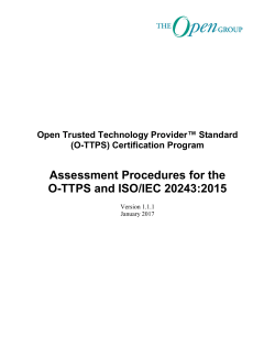 O-TTPS Assessment Procedures (ISO) - O