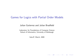 Games for Logics with Partial Order Models