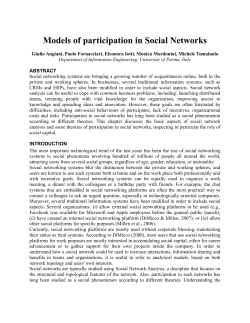 Models of participation in Social Networks