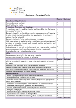 Ability to work with parents to ensure the best possible outcomes for
