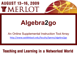 Algebra2go: An Online Supplemental Instruction Tool Array for