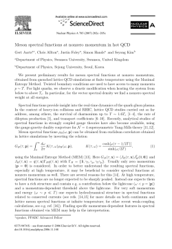Meson spectral functions at nonzero momentum in