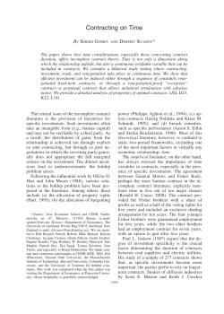 Contracting on Time - Department of Economics Sciences Po