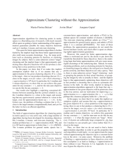 Approximate Clustering without the Approximation