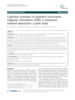 Cognitive correlates of repetitive transcranial magnetic stimulation