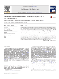 Cholesterol-dependent thermotropic behavior and organization of