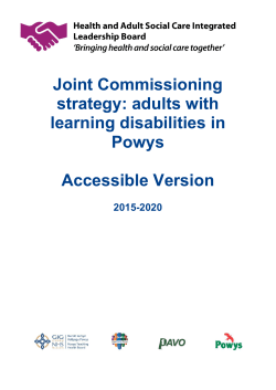 Joint Commissioning strategy: adults with learning disabilities in
