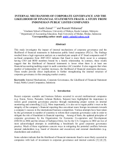 internal mechanisms of corporate governance and the likelihood of