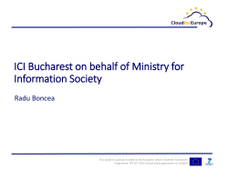 ICI Bucharest on behalf of Ministry for Information Society
