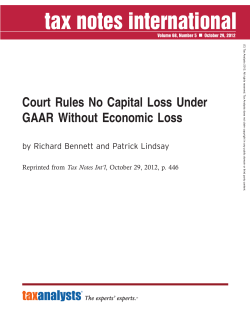 Court Rules No Capital Loss Under GAAR Without Economic Loss