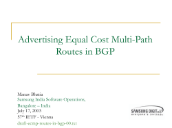 Advertising Equal Cost Multi-Path Routes in BGP