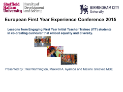 Presentation - European First Year Experience 2015