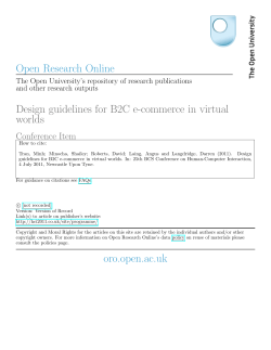 Design guidelines for B2C e-commerce in virtual worlds