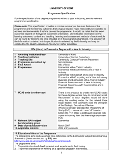 BSc Economics with a Year in Industry