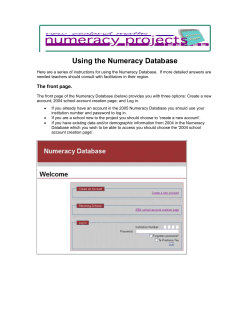 Using the Numeracy Database