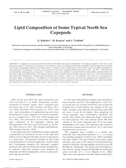 Lipid Composition of Some Typical North Sea