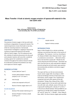 A look at atomic oxygen erosion of spacecraft material in the low