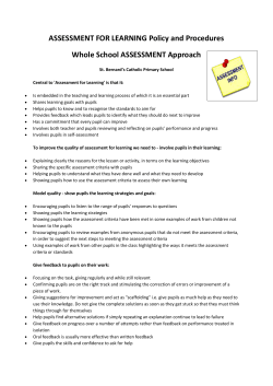 Assessment for Learning Policy 2016