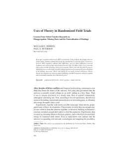Uses of Theory in Randomized Field Trials