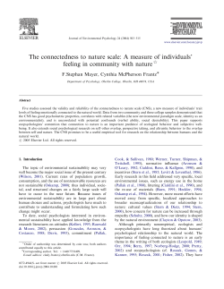 The connectedness to nature scale: A measure of individuals