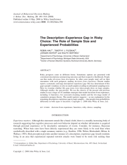 The description-experience gap in risky choice: the role of sample
