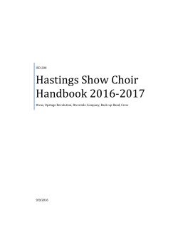 Hastings Show Choir Handbook 2013-2014