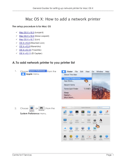 Mac OS X: How to add a network printer