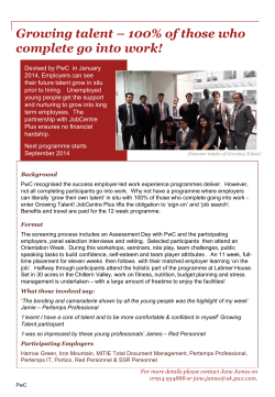 Growing talent &ndash; 100% of those who complete go into work!