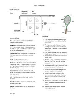 Tennis Study Guide TENNIS TERMS