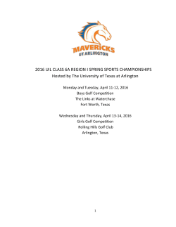 2016 UIL Class 6A Region I Boys and Girls Golf Tournament