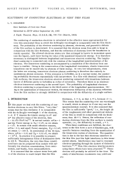 scattering of conduction electrons in very thin films