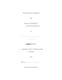 power purchase agreement for supply of power from &hellip;&hellip;&hellip;. mw