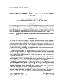 Grey box modelling of oxygen levels in a small