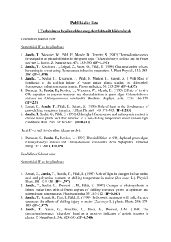Publikációs lista