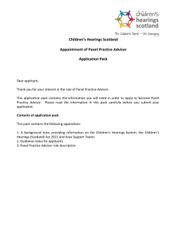 PPA Application Pack - Children`s Hearings Scotland