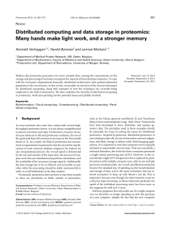 Distributed computing and data storage in proteomics