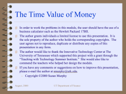 Time Value of Money