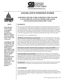 Amending the IRS Code to Remove the Volume Cap on Private