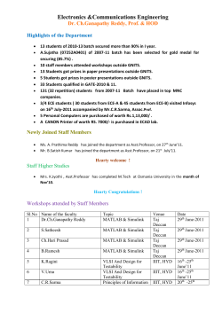 Paper Presentations by Staff Members