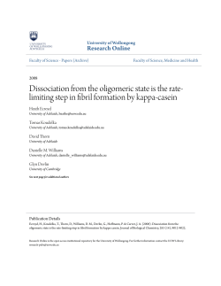 Dissociation from the oligomeric state is the rate