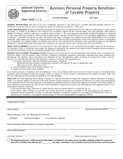 Business Personal Property Rendition