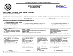 Administrator Evaluation of the Teacher Candidate
