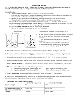 Biology EOC Review 2.03 Investigate and analyze the cell as a
