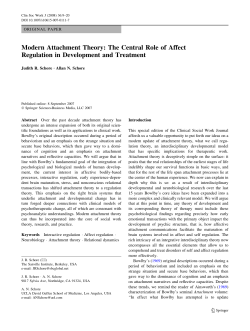 Modern Attachment Theory: The Central Role of Affect Regulation in