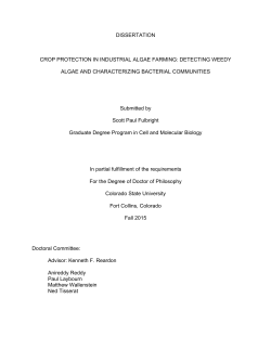 DISSERTATION CROP PROTECTION IN INDUSTRIAL ALGAE