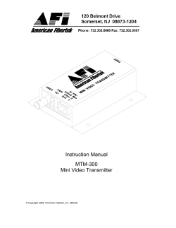 Instruction Manual MTM-300 Mini Video