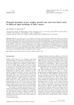 Seasonal dynamics of dry weight, growth rate and root/shoot ratio in