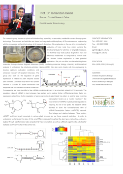 Prof. Dr. Ismanizan Ismail - INBIOSIS