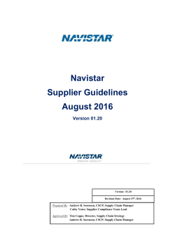 Navistar Supplier Guidelines