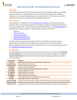 QRG: CAP Data Collection